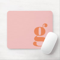 Zachte pastel roze oranje monogram retro lettertyp