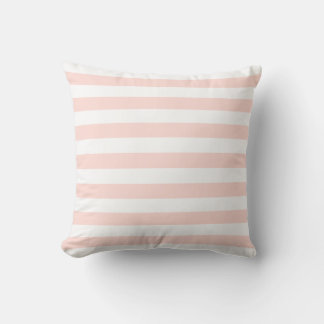 Zachte Pastel Roze & Witte Lijnen Patroon Kussen