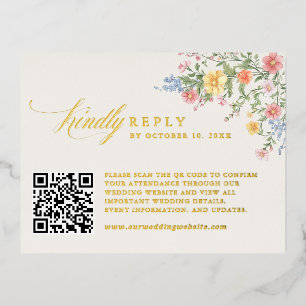 Zachte Pastel Sierlijke Lente Tuin Bruiloft RSVP k Folie Uitnodiging Briefkaart