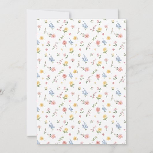 Zachte Pastel Sierlijke Lente Tuin Oefenavondeten Kaart (Achterkant)