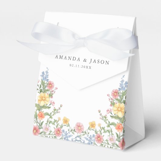 Zachte Pastel  Spring Garden Floral Wedding Bedankdoosjes (Voorkant Zijde)