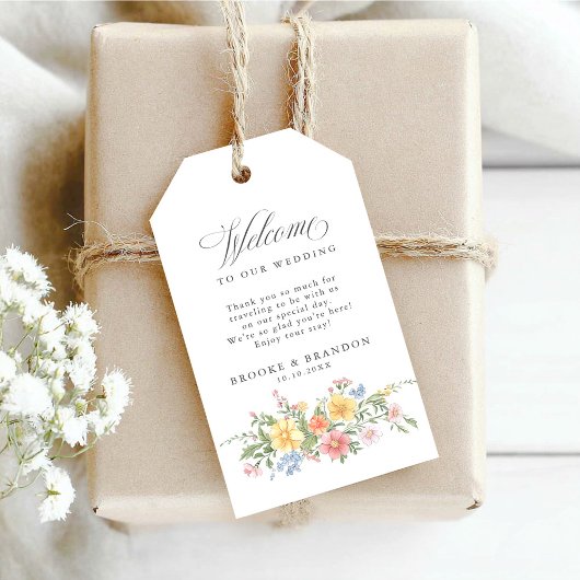 Zachte Pastel  Spring Garden Floral Wedding Cadeaulabel