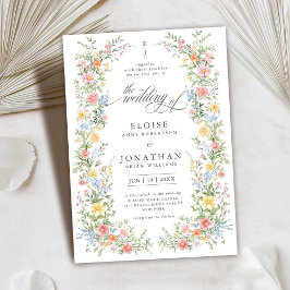 Zachte Pastel  Spring Garden Floral Wedding Kaart