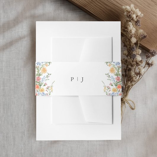 Zachte Pastel Spring Garden Floral Wedding Uitnodigingen Wikkel