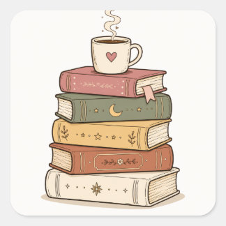 Zachte Pastel Stapels Boeken sticker