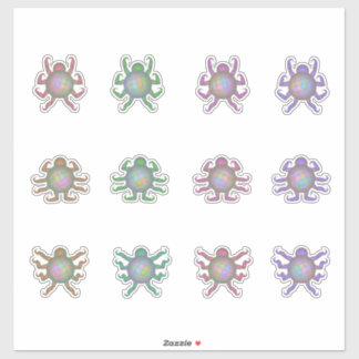 Zachte pastel stickerplaat met buitenaards wezen sticker