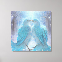 *~* Zachte Pastel Tortelduifjes AP54 Kunst Winter
