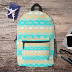 Zachte Pastel Turquoise Beige Modern Hemel Patroon Bedrukte Rugzak