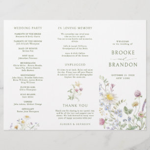 Zachte Pastel Wildflower Botanische Wedding Progra