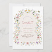 Zachte Pastel Wildflower Garden Girl Verjaardagsfe Kaart (Voorkant)