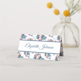 Zachte pastel zeemeermin kitten meisje verjaardag