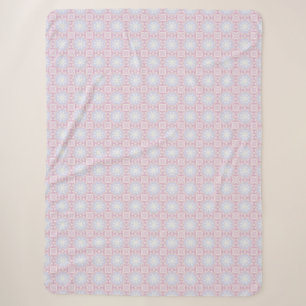 Zachte pastelgeometrische deken – Roze & Lavendel