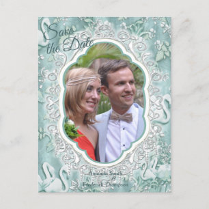 Zachte pastelijns van Sage Green Aankondigingskaart