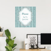 Zachte pastelijns van Sage Green Poster (Thuiskantoor)