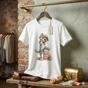 Zachte Pastelkleur Kitten Macaron Liefhebber Dames T-shirt