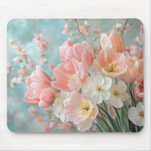 Zachte pastellente bloemen ontwerp delicate bloeme muismat