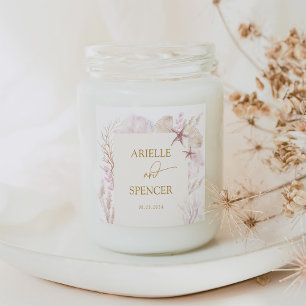 Zachte pasteloceaan onder het Zee Wedding Favors Vierkante Sticker