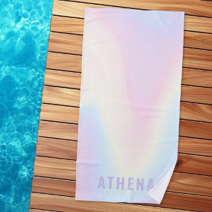 Zachte pastelregenboog, trendy modern minimaal strandlaken
