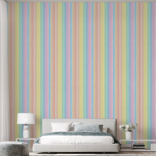 Zachte pastelstrips behang, kalmerende visuele behang