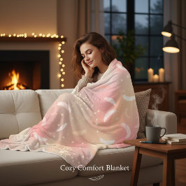 Zachte pastelveren | Romantisch Roze & Goud Gezell Fleece Deken