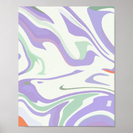 Zachte pastelwervels poster