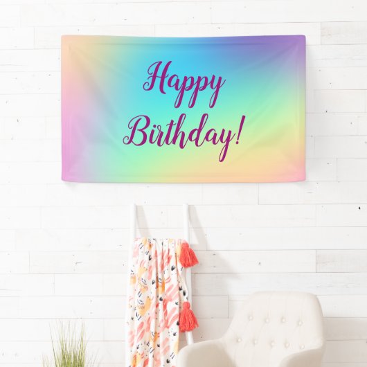 Zachte pasteurgradiënt "Happy Birthday" Spandoek (Insitu)