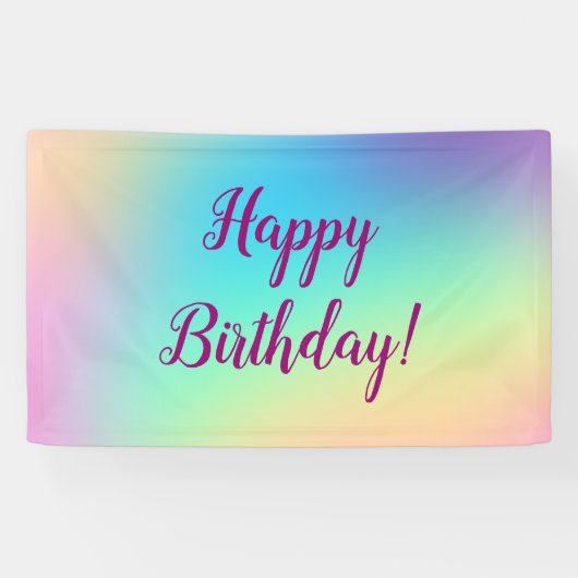 Zachte pasteurgradiënt "Happy Birthday" Spandoek (Horizontaal)