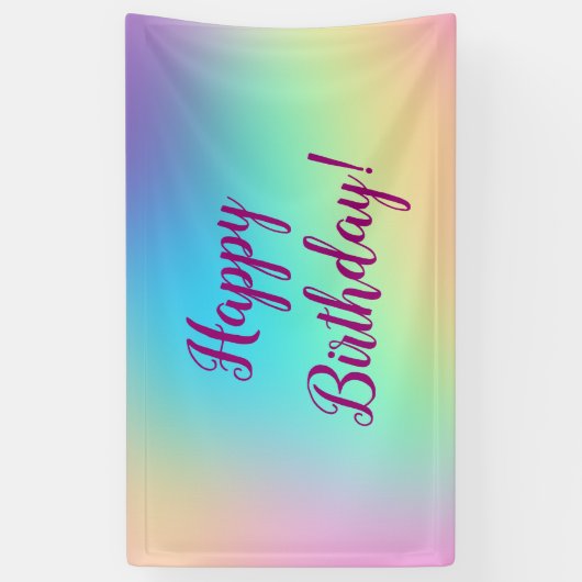 Zachte pasteurgradiënt "Happy Birthday" Spandoek (Verticaal)