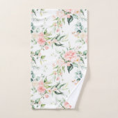 Zachte pastroze roze roze bloempatroon bad handdoek (Handdoek)