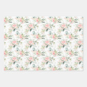 Zachte pastroze roze roze bloempatroon inpakpapier vel (Voorkant)