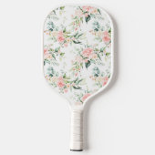 Zachte pastroze roze roze bloempatroon pickleball paddle (Achterkant)