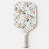 Zachte pastroze roze roze bloempatroon pickleball paddle (Voorkant)