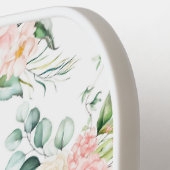 Zachte pastroze roze roze bloempatroon pickleball paddle (Links Detail)