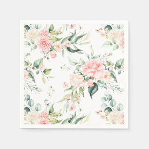 Zachte pastroze roze roze bloempatroon servet