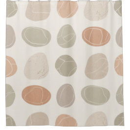 Zachte Pebbles Grid Douchegordijn – Minimale spa-i