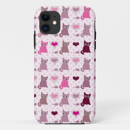Zachte poes meisjes patroon Case-Mate iPhone case (Achterkant)