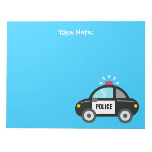 Zachte Politieauto met Sirene Voor Kinderen Notitieblok
