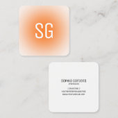 Zachte pot - Initialen - Oranje vierkant Visitekaa Vierkante Visitekaartje (Voorkant / Achterkant)