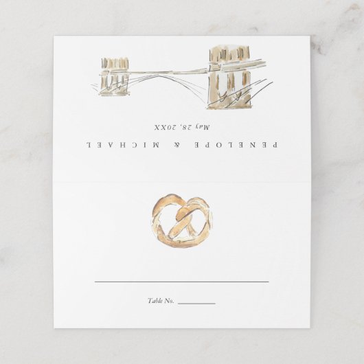 Zachte Pretzel New York City bruiloft gevouwen (Buitenkant ongevouwen)