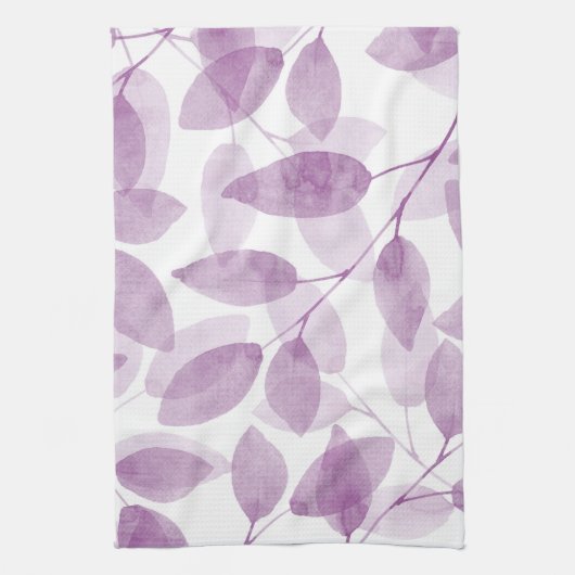 Zachte pruimen Waterverf bladeren Theedoek (Verticaal)