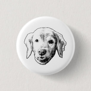 Zachte Puppy Glimlach Ronde Button 3,2 Cm