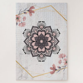 Zachte Rangoli-gloed – Vredig botanisch patroon Legpuzzel