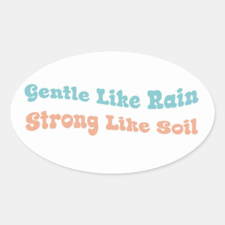 Zachte regen als sterke grond ovale sticker