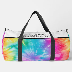 Zachte Regenboog Tie Dye Monogram Personaliseerbar Plunjezak