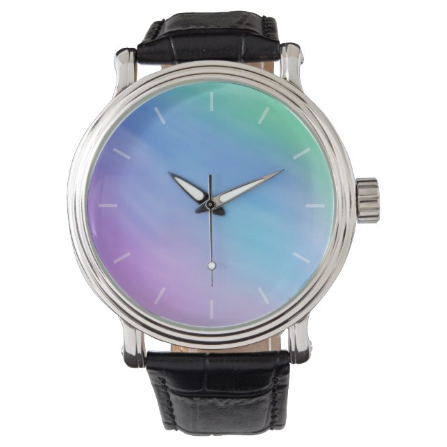 Zachte regenboogkleurige hemel horloge (Voorkant)