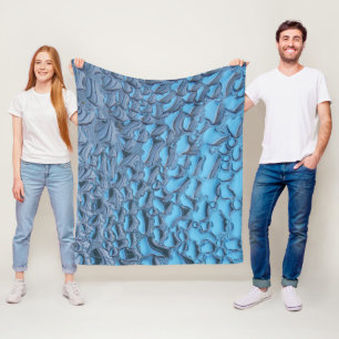 Zachte regendruppels op blauw glas fleece deken