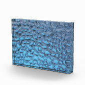 Zachte regendruppels op blauw glas fotoblokken (Rechts)