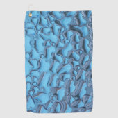 Zachte regendruppels op blauw glas golfhanddoek (Voorkant)