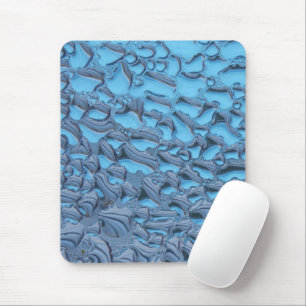 Zachte regendruppels op blauw glas muismat