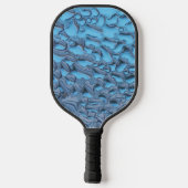 Zachte regendruppels op blauw glas pickleball paddle (Achterkant)